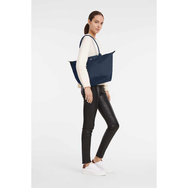 Lonchmp Le Pliage Green Large Long Handle Tote Bag Navy (31x30x19)