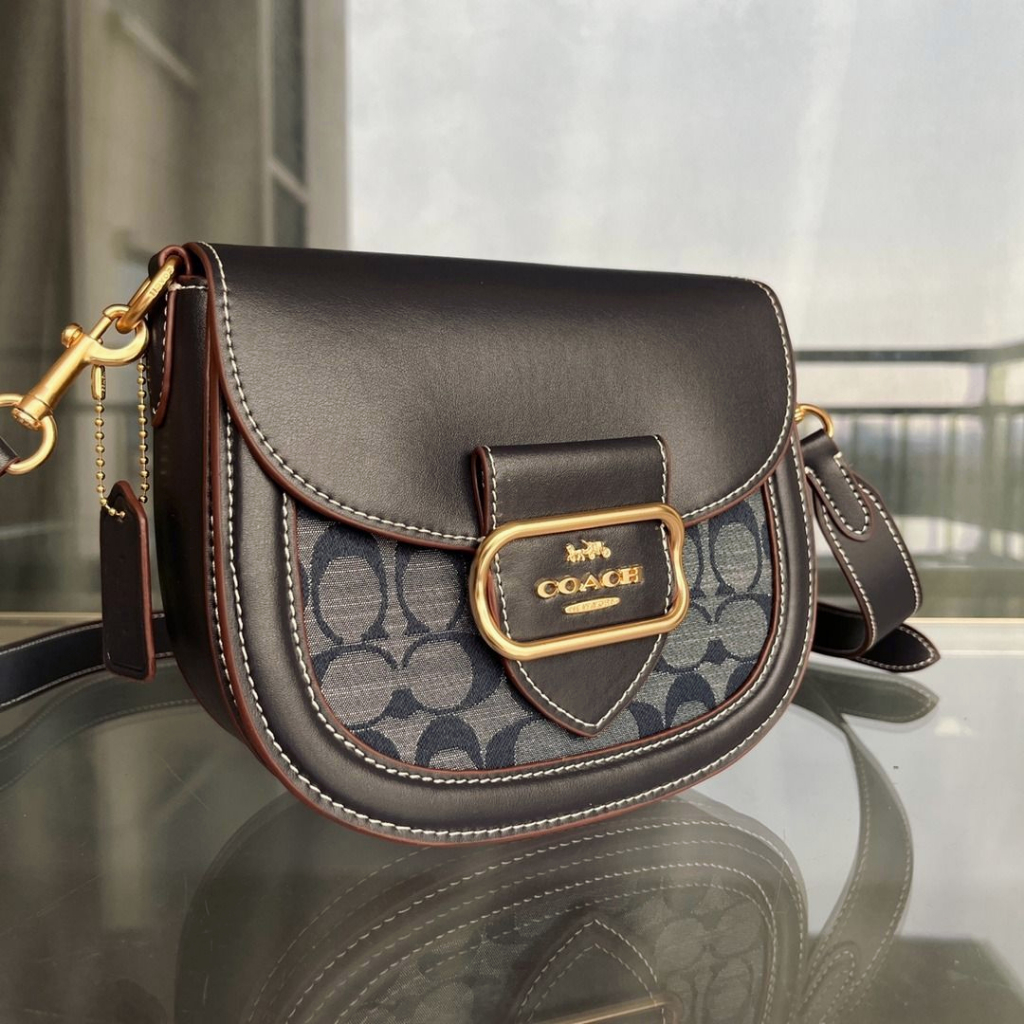 (NEW 2023) Coach Morgan Saddle Bag In Colorblock Signature Canvas With Rivets CF410 CE566 CA143 CA507 CE566 CA143 CA507 CE565