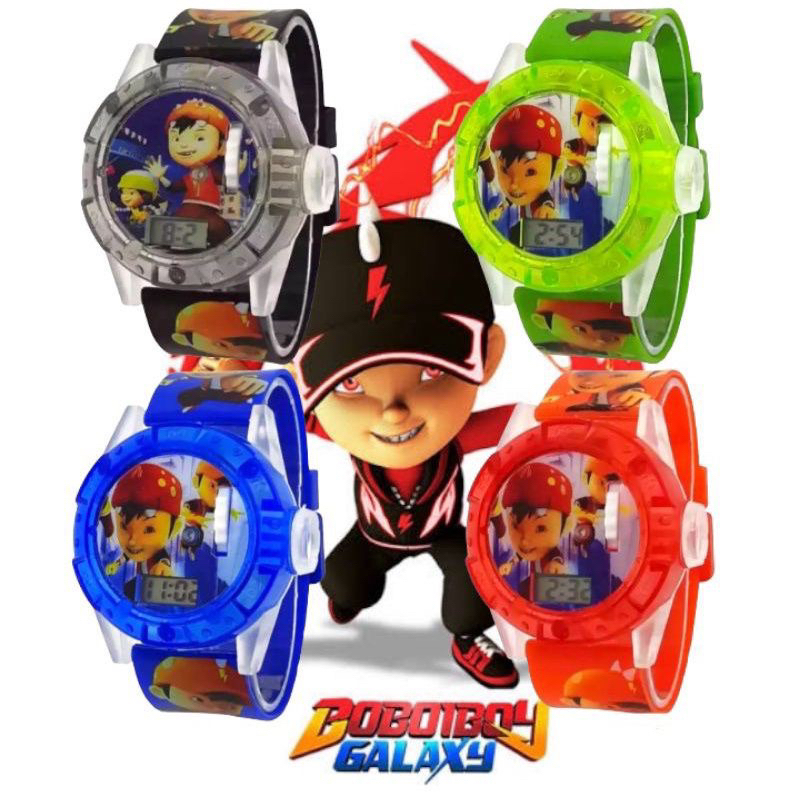 (Terima Cod)Jam Tangan Anak&quot; Laser BoBoiboy Lampu Music Strap Rubber