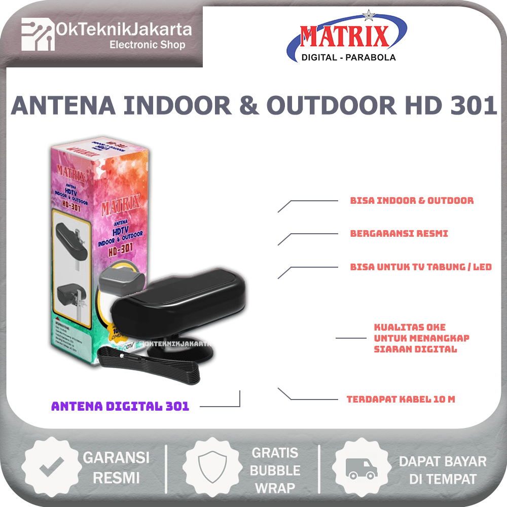 Antena TV Digital Matrix HD 301 Set Top Box Matrix DVB T2