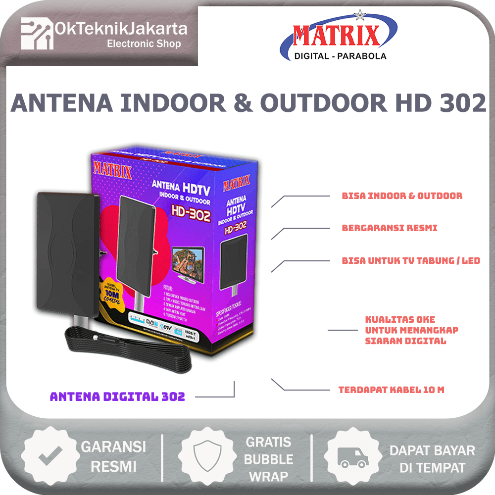 Antena TV Digital Matrix HD 302 Set Top Box DVB T2