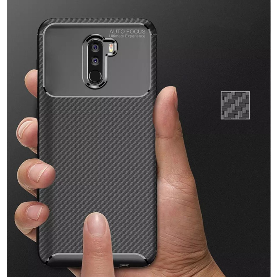 CASE XIAOMI POCO F1 SOFTCASE AUTOFOCUS SLIM CARBON FIBER ANTI SHOCK