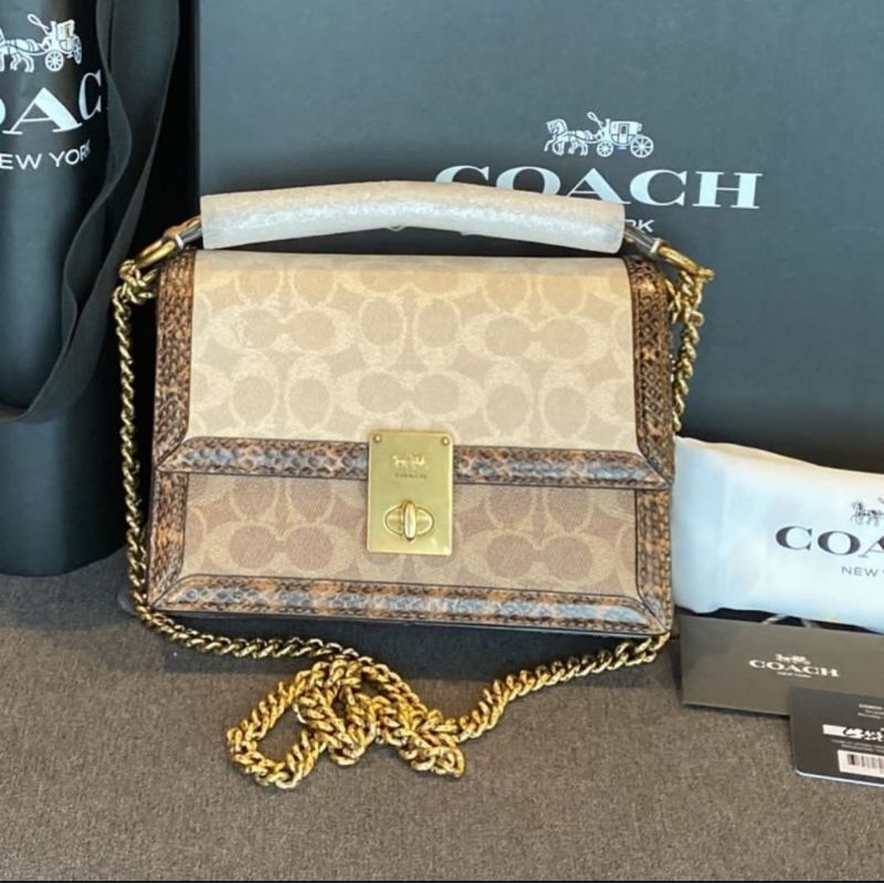 Preloved Coach Hutton Snake Skin