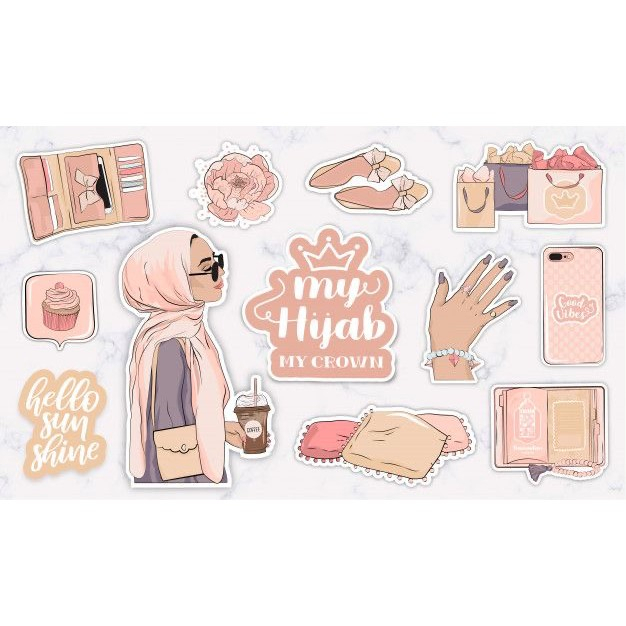 

TICKER AESTHETIC VINTAGE PINK SET VINYL WOMEN / Sticker Tumblr - Sticker Laptop Tumbler Koper Scrapbook