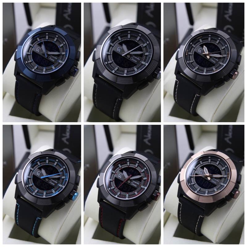 JAM TANGAN PRIA ALEXANDRE CHRISTIE AC 9374 MH / AC9374 / 9374 ORIGINAL DUAL TIME RUBBER