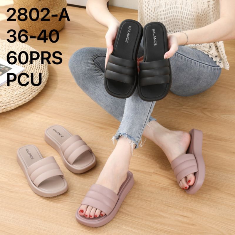 Sandal Wanita Slop Jelly Karet Import Balance 2802-A