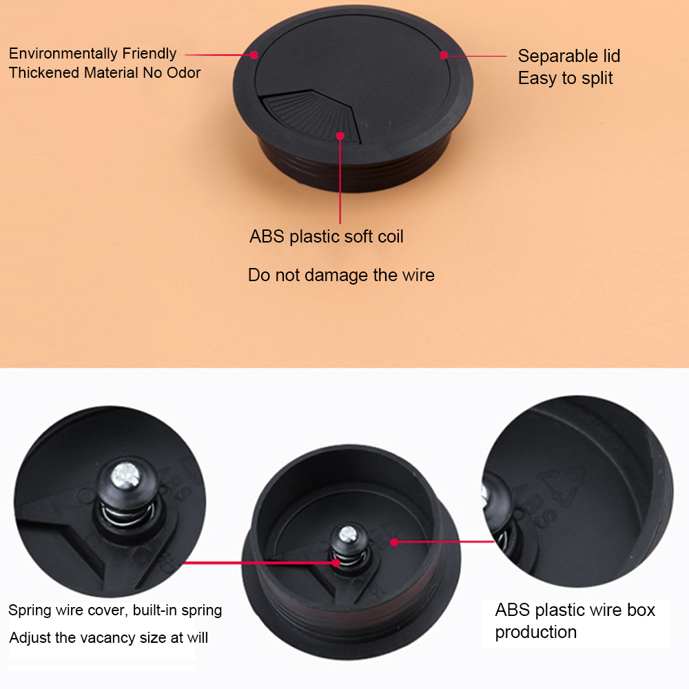 3Pcs/set 60mm Tutup Lubang Kabel / Lobang Kabel Meja / Grommet Cable / Tutup Lubang Kabel Meja