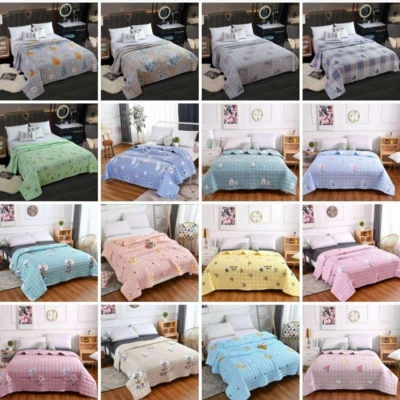 ANUGERAH - BEDCOVER KATUN JEPANG 200X230 QUILTING MURAH - SELIMUT KATUN JEPANG