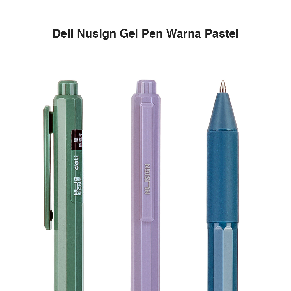 Deli Nusign Gel Pen / Pulpen Gel Cetek 0.5mm Tinta Hitam Warna Pastel NS559 Image 5