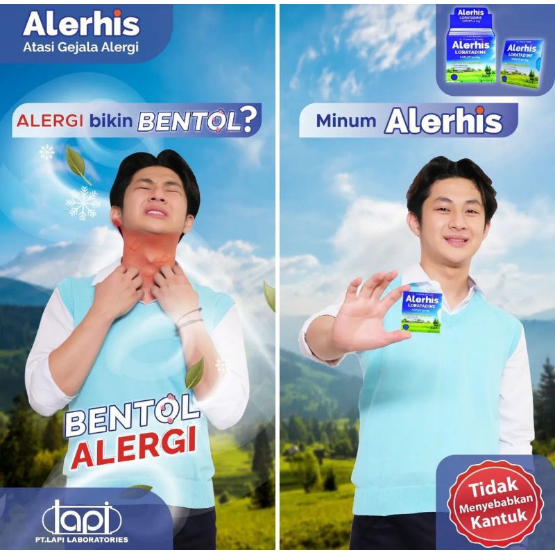 Alerhis tablet isi 4 Mengatasi Alergi, Pilek menahun, bersin2, gatal, jontor, bentol alergi
