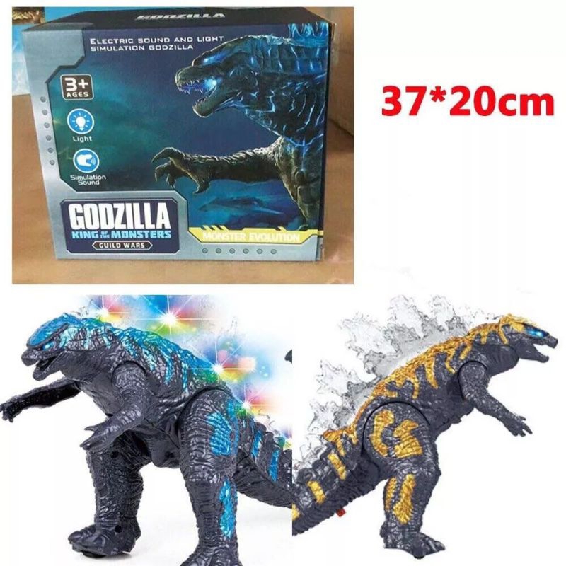 Sukses - Mainan Robot Dino Godzilla Besar Baterai Jalan Nyala Lampu Suara