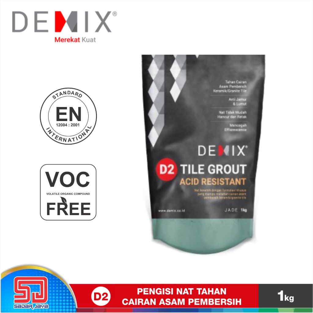 Semen Pengisi Nat Keramik Granit DEMIX D2 Mortar Instan Tile Grout Acid Resistant Tahan Cairan Asam Pembersih