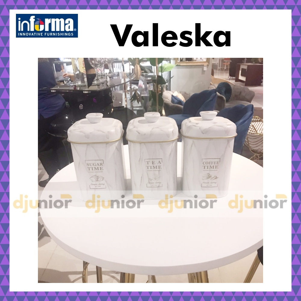 INFORMA - TOPLES CANISTER GULA KOPI TEH GARAM / WADAH STOPLES TEMPAT BUMBU SHABBY