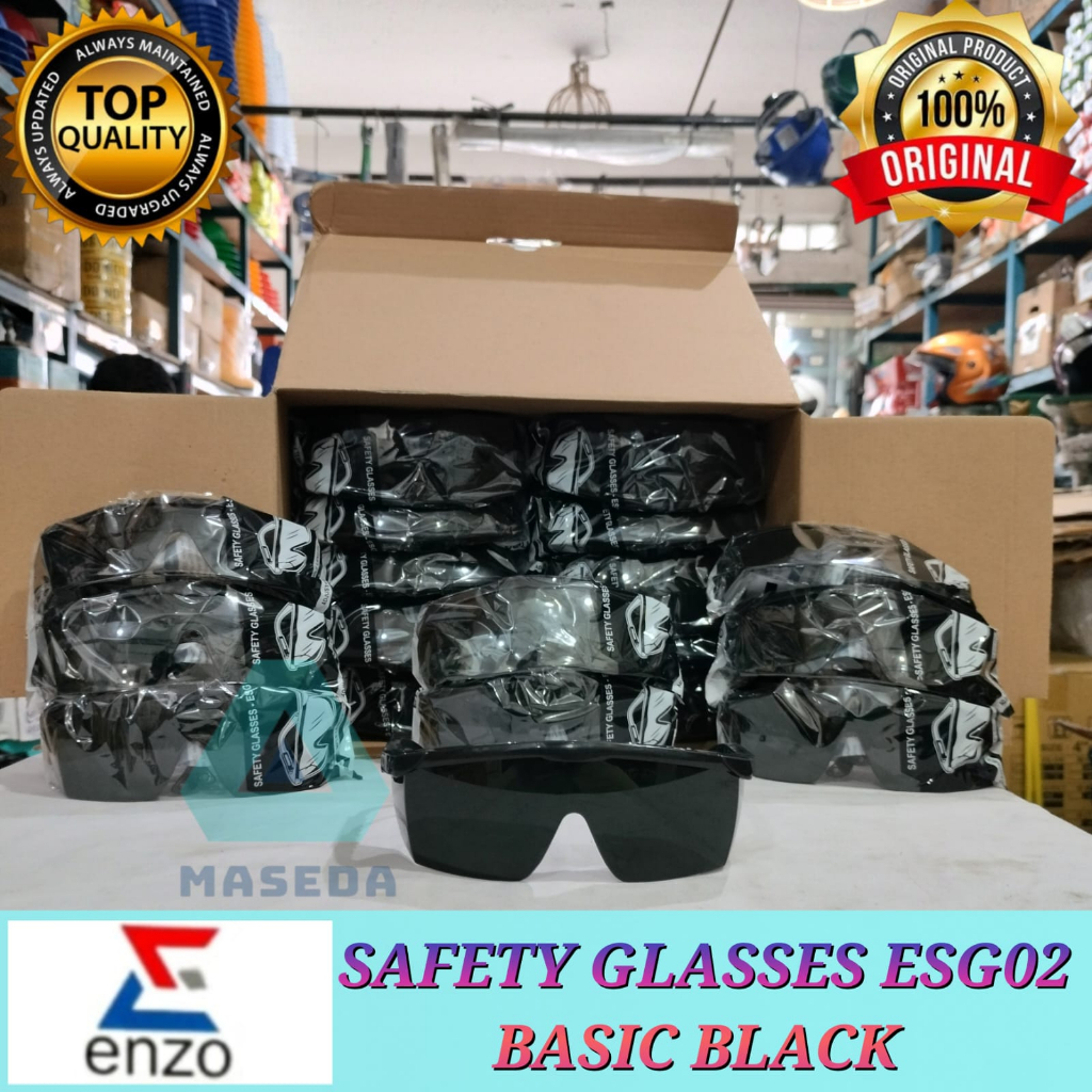 Kacamata Safety Gerinda / Las Hitam ENZO