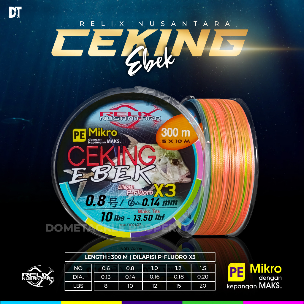 EXTRA BONUS | SENAR PE CEKING EBEK X3 | RELIX NUSANTARA | MULTICOLOR 300 METER | BENANG PE SENAR PAN