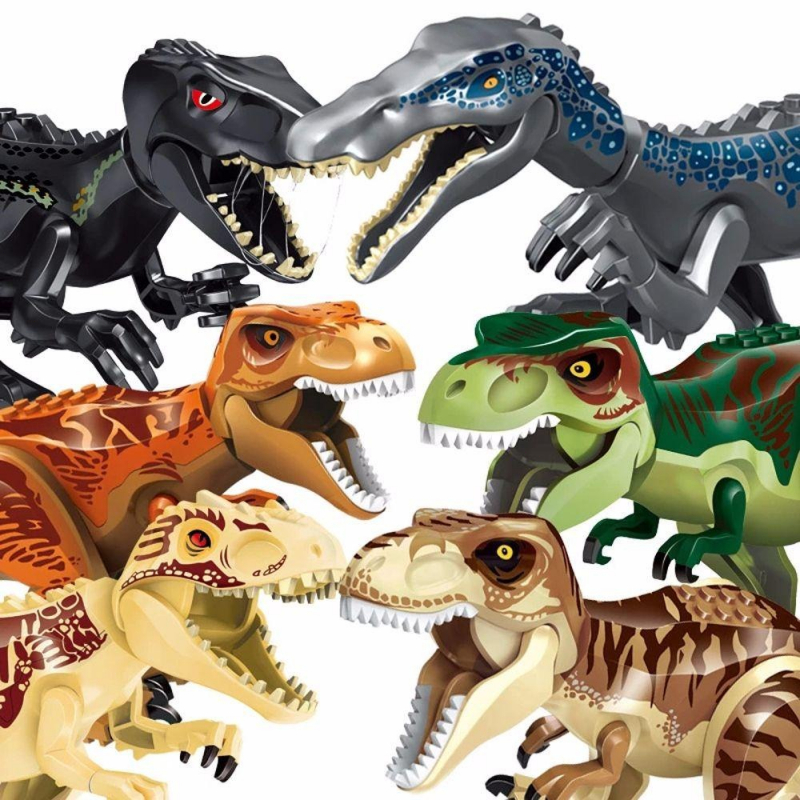 [Ready]Mainan dinosaurus figur besar tyranosaurus stegosaurus triceratops dilophosaurus pterosaurus carnotaurus carnotaurus indominus rex batu bata blok bangunan