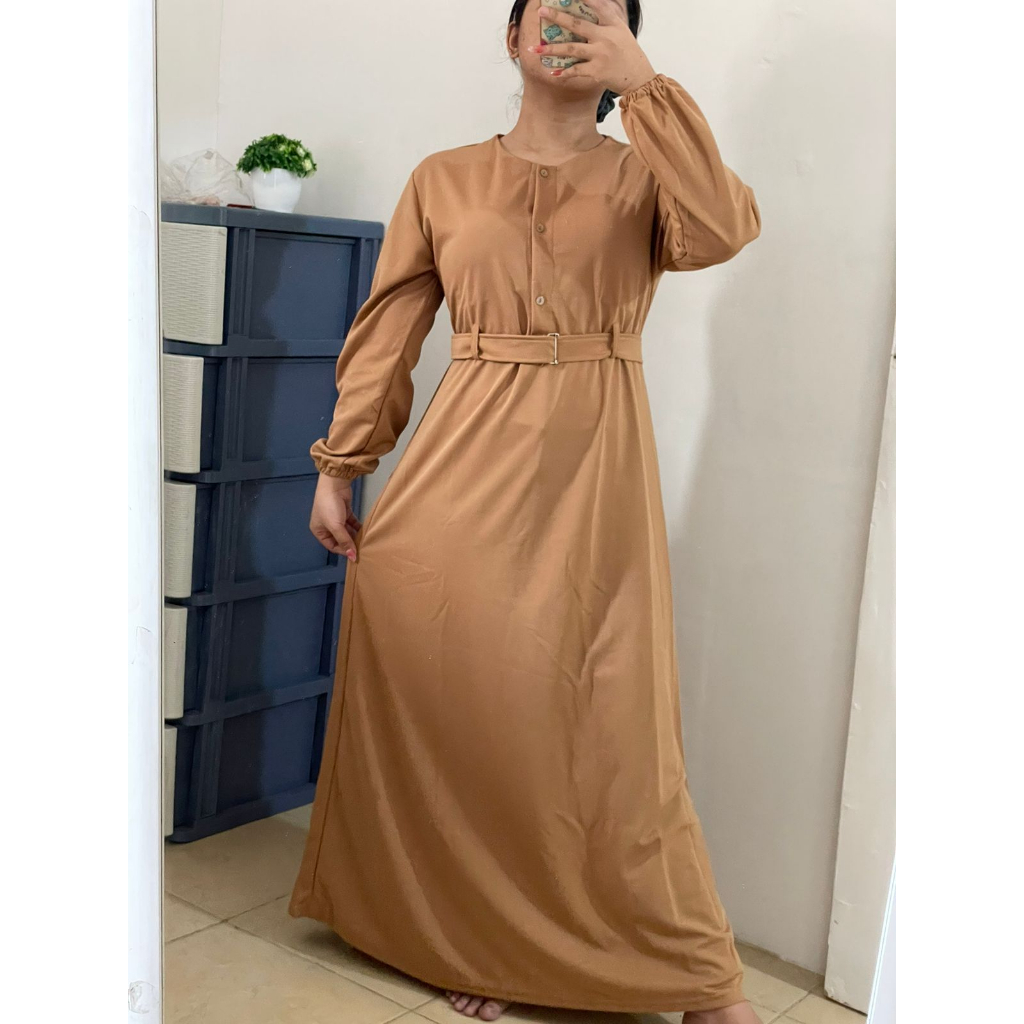 Gamis Busui Friendly Free Belt Fashion Muslim Terbaru Moscrepe