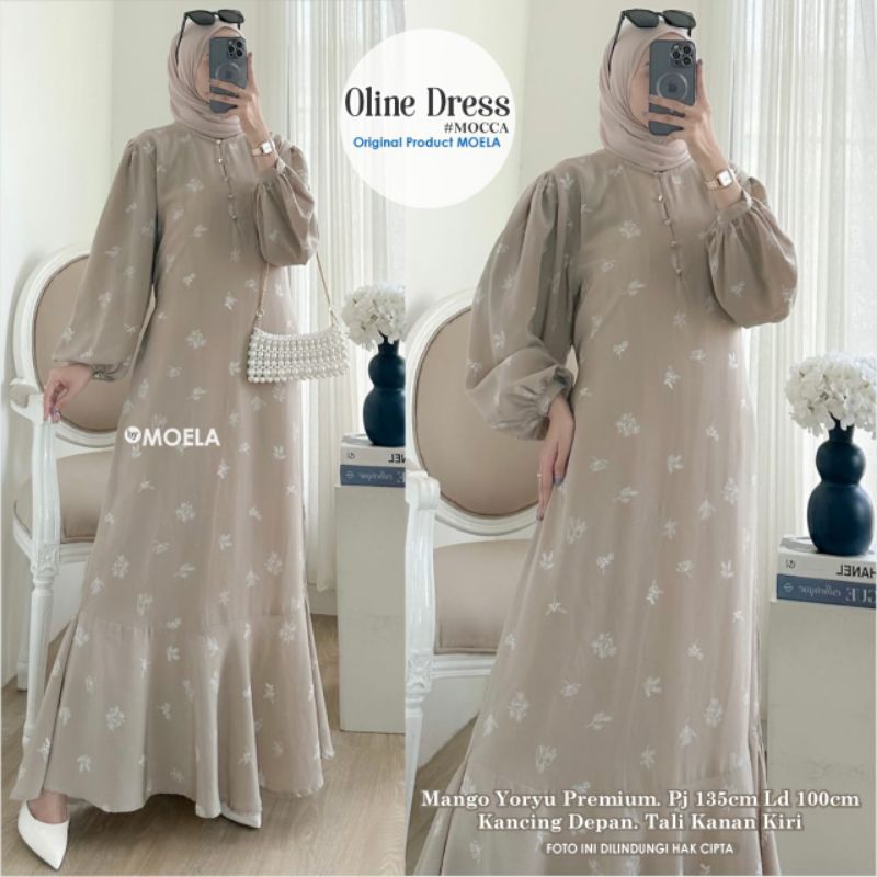 Fanin / Oline Dress Bahan Yura Crinkle Premium by MOCA