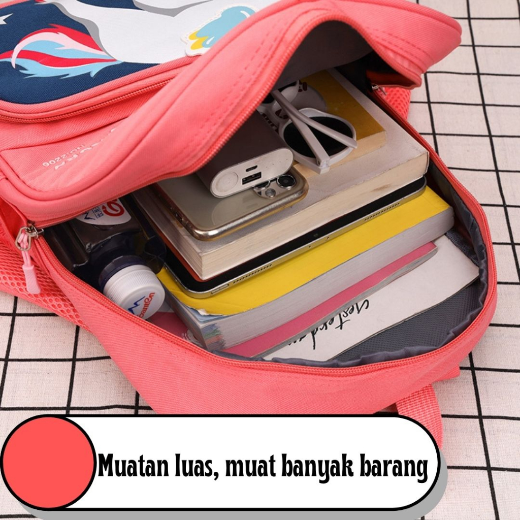 [M.Toys] Tas Ransel Anak Sekolah Motif Kuda Cantik Buat TK dan Paud Kualitas Import Premium - MT0237