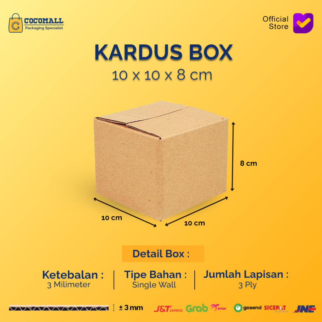 

Kardus Karton Box 10x10x8 CM Dus Packing Polos
