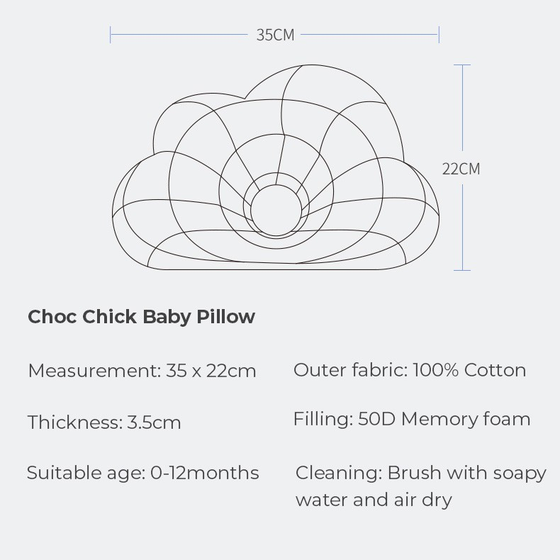 Choc Chick Memory Foam Baby Pillow Bantal Tidur Anak Bayi Anti Peyang