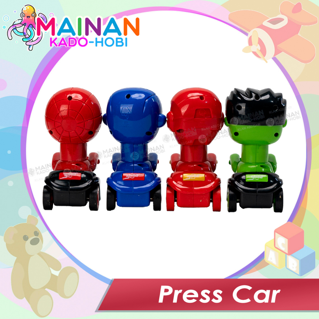 HADIAH MAINAN ANAK PRESS CAR MOTOR VESPA KARAKTER SUPERHERO AVENGERS