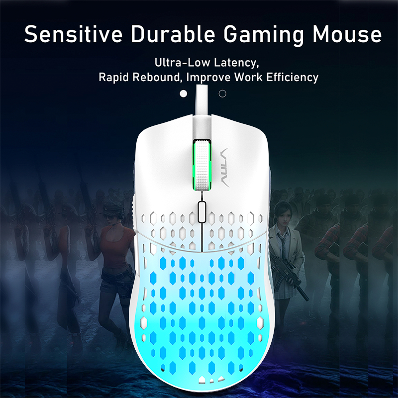 Mouse Gaming Honey Comb AULA S-11PRO  RGB lighting - 7200DPI - 4 Gear DPI  - 4 Buttons - Fine texture - Murah - Gaming mouse - RGB Mouse - Mouse USB - Mouse murah - Mouse Bagus - Mouse - Mouse Computer - Mouse notebook - Mouse laptop