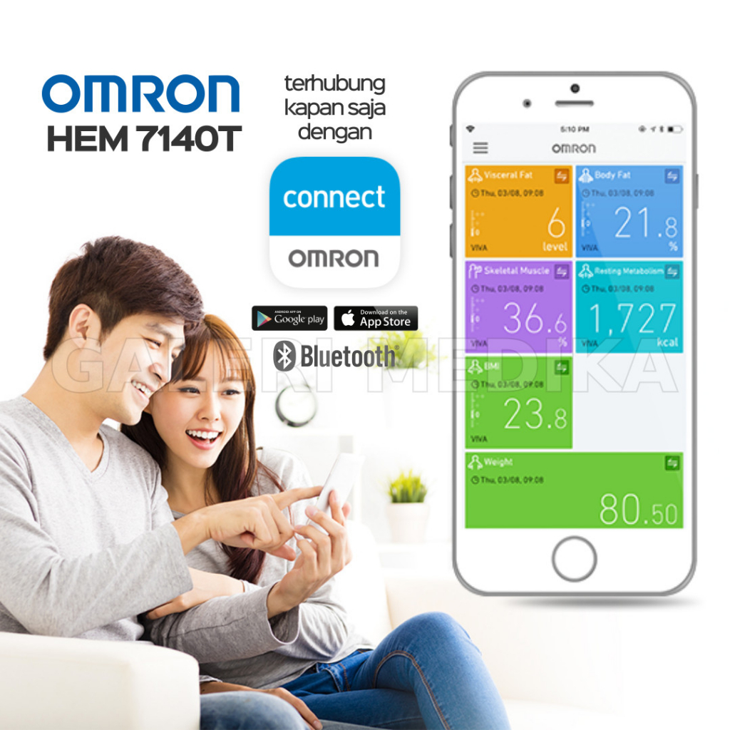 Tensimeter Digital Omron HEM-7140T Bluetooth / Tensimeter Omron HEM-7140 T Alat Ukur Tekanan Darah