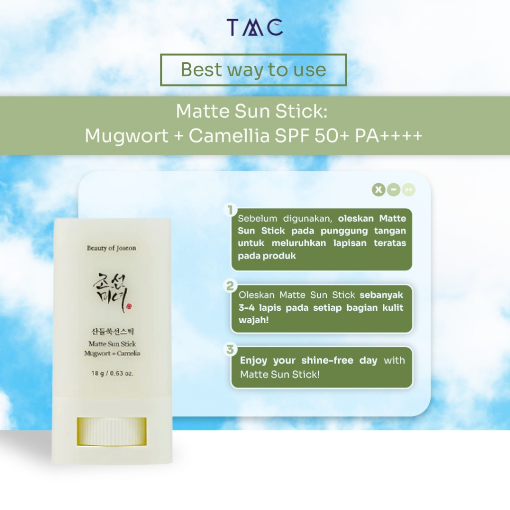 [Beauty of Joseon] BOJ - Matte Sun Stick: Mugwort + Camellia (SPF 50+ PA++++)