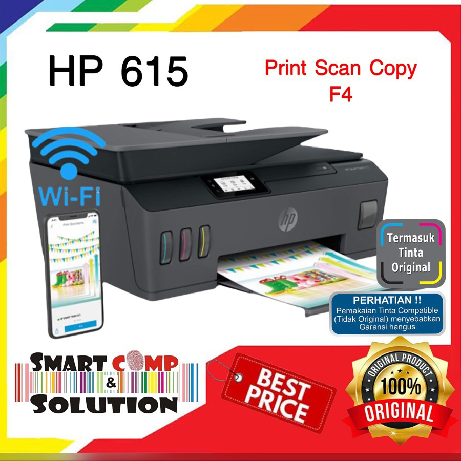 Printer HP Smart Tank 615 Wireless AIO Print Scan Copy F4