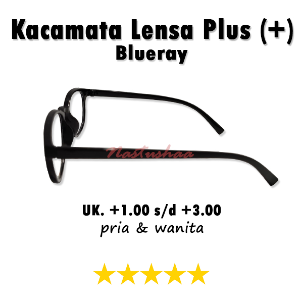 Kacamata Hitam Baca Full Plus (+) Lensa Anti Blueray Tersedia Ukuran +1.00 s/d +3.00 Bingkai Oval Bahan Plastik Model Terbaru Dan Kekinian TANPA CASE