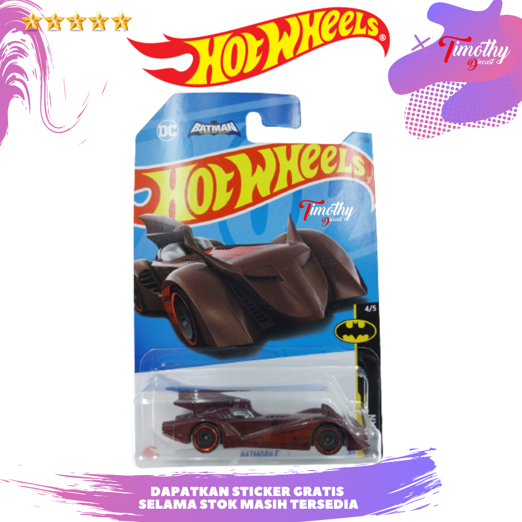 Hot Wheels Batmobile Batman DC Merah