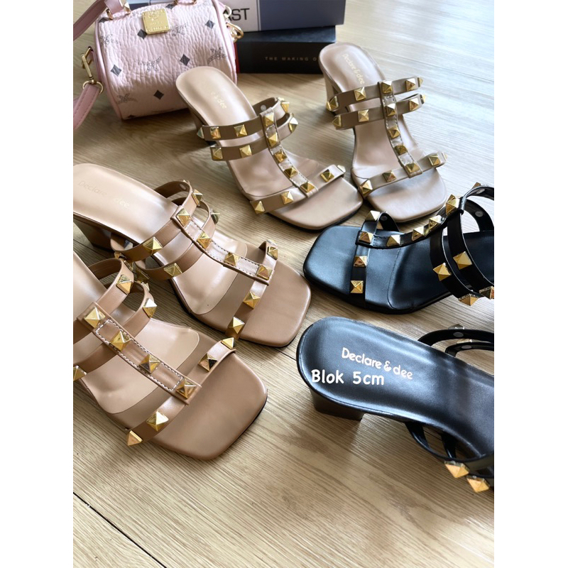 DECLARE&amp;DEE HEELS WANITA STUDDED 5 CM