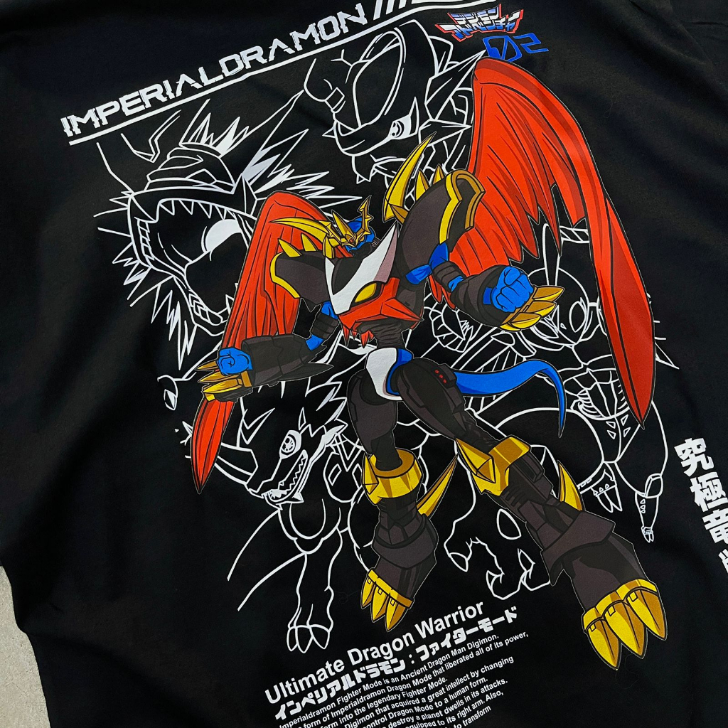 TORIZU Tshirt Digimon Imperialdramon Fighter Mode Anime Manga Premium Unisex