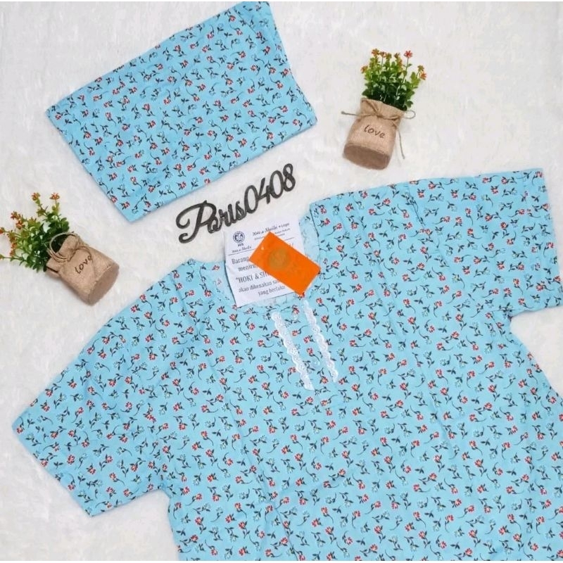 Baju Tidur HOKI Katun wanita Celana 3/4 (Cute flower)