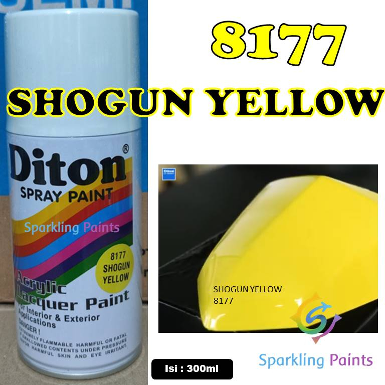 Pilox Diton Shogun Yellow 8177 300ml Warna Kuning Suzuki Kilap Mengkilap Glossy Sepeda Motor Mobil