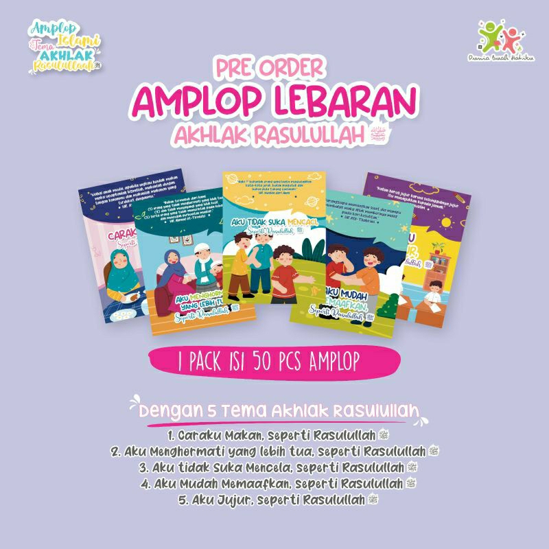 

Amplop lebaran tema Akhlak Rasulullah READY STOCK ‼