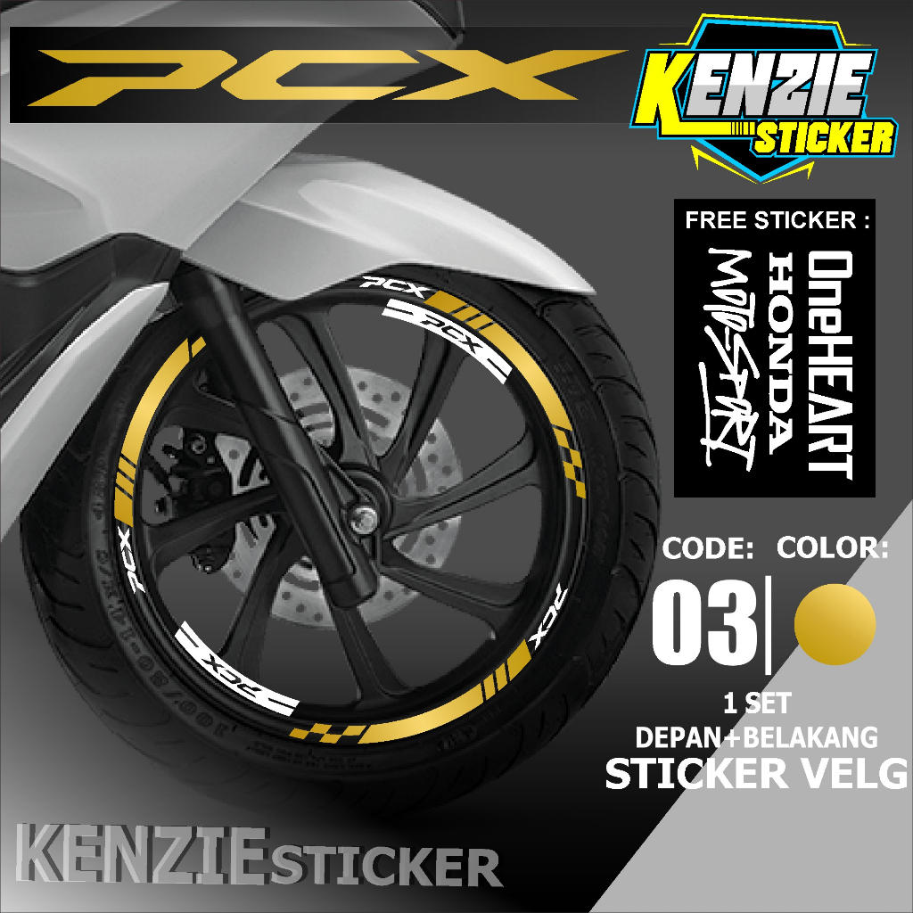 Aksesoris Motor Stiker Cutting Sticker List Velg Honda PCX 160 PCX 150 Lis Pelek Velk Variasi Set De