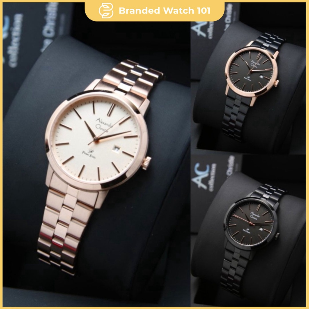ORIGINAL Jam Tangan Wanita Alexandre Christie AC 1033/AC 1034/AC 1035/AC 1036/AC 1037/AC 1038/AC1038/AC 1039/AC1039 Garansi Resmi 1 Tahun. Stainless Steell