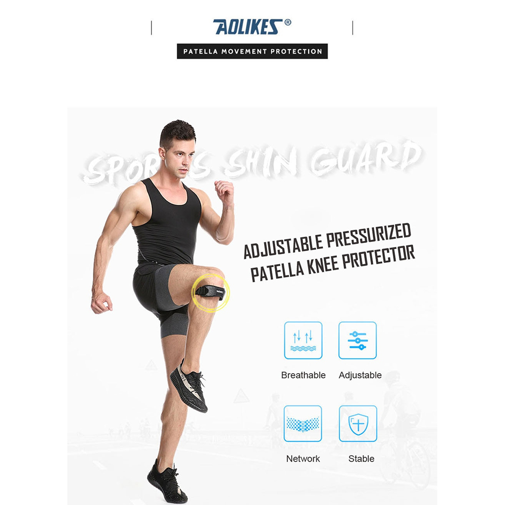 AOLIKES Pelindung Lutut Olahraga Knee Pad Support Brace Wrap - A-7921 - Silver