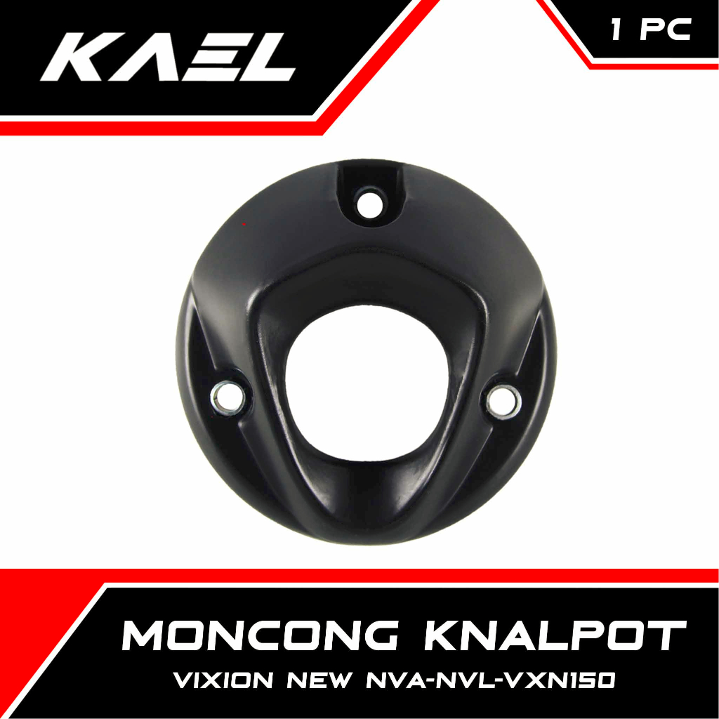 Moncong Knalpot Yamaha Vixion New NVA-NVL-VXN150 Carbon-Karbon-Polos Hitam Cover-Tutup-Tameng-Pelindung Ujung Kenalpot