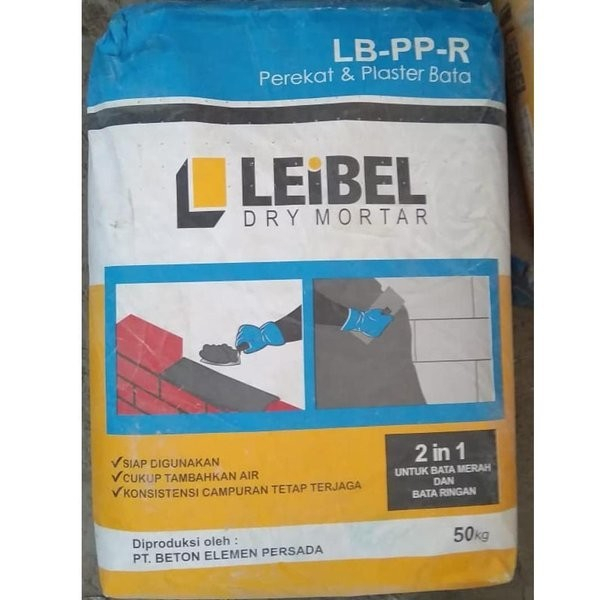 50 KG LEIBEL Mortar Plester Bata Merah & Bata Ringan Plaster Plesteran