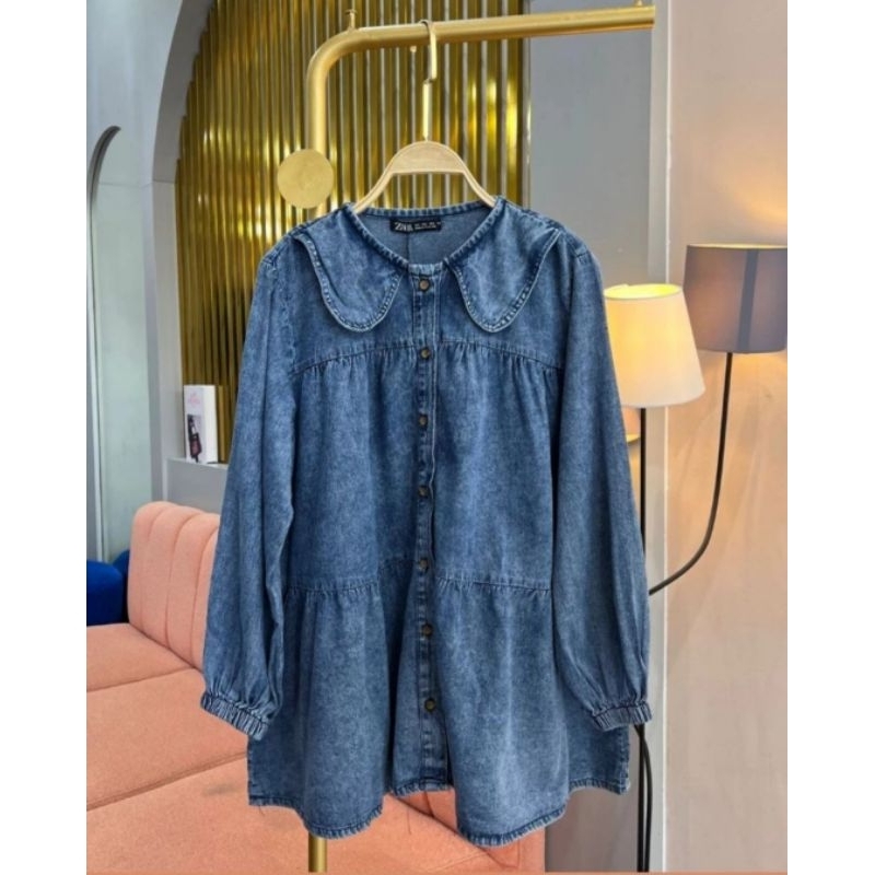 atasan denim  zara prenium