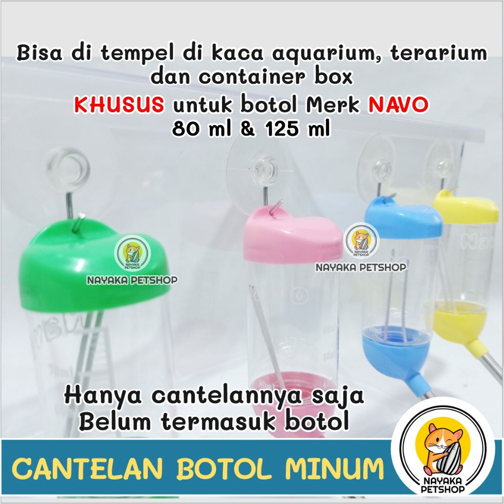 Kop Cantolan Dot Minum Hamster Navo Hook Cantelan Botol Air Gantungan Wadah Aquarium Terarium Akuarium Hewan