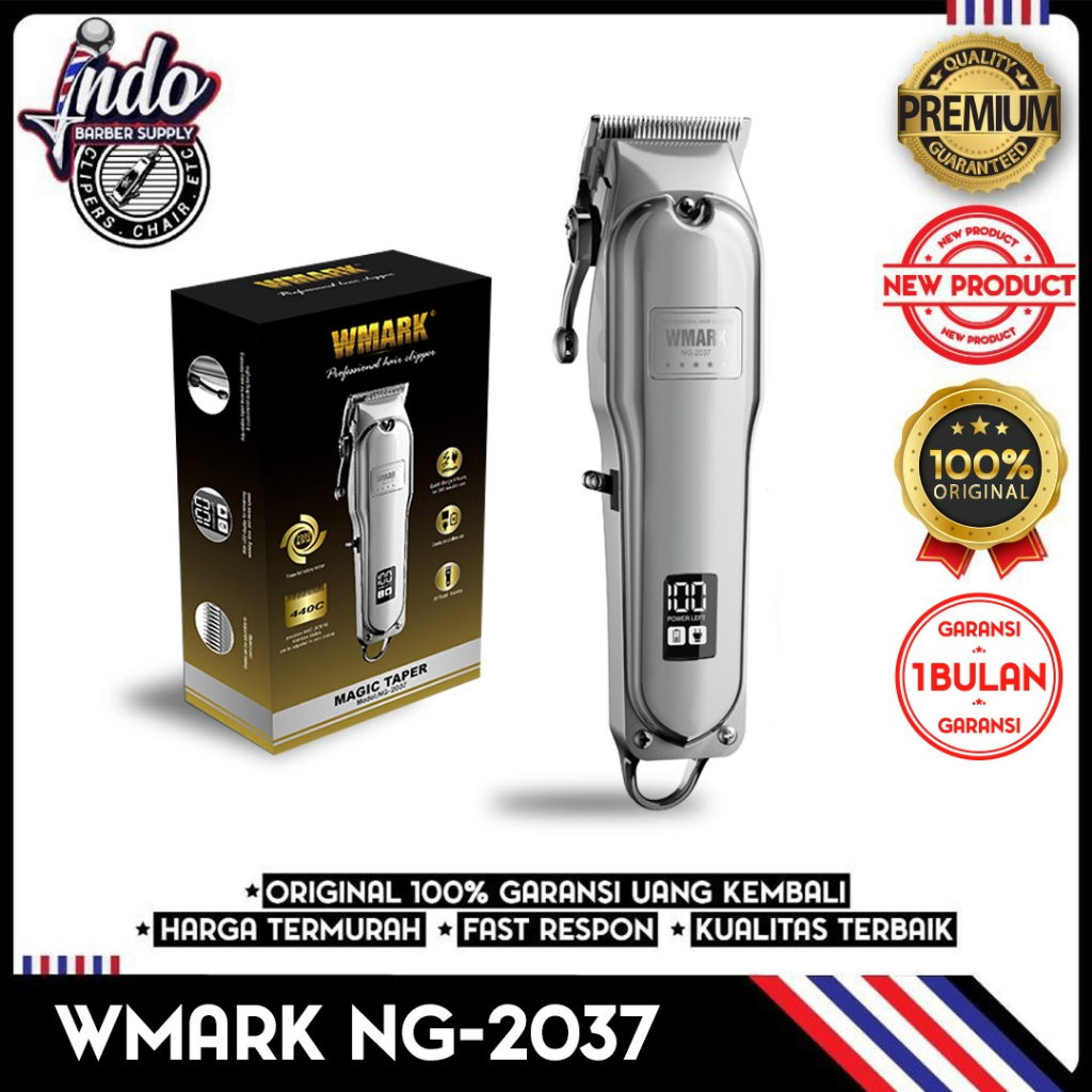 WMARK 2037 Professional Hair Clipper Cordless Alat Cukur Rambut Tajam