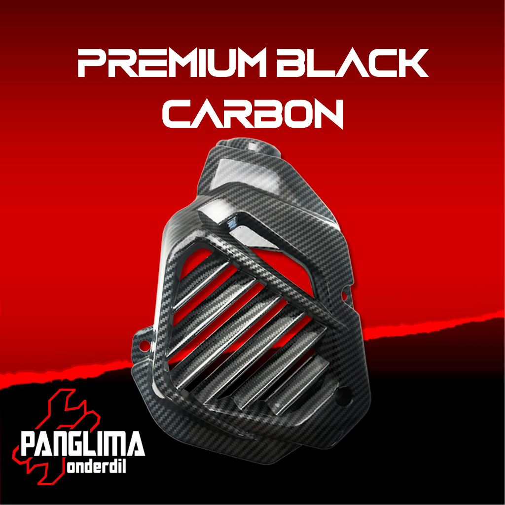 Cover Kipas Radiator Hitam-Black Karbon-Light Carbon Vario Techno 125 FI-F1 Lama-Old Dudukan Tutup Mesin Hitam