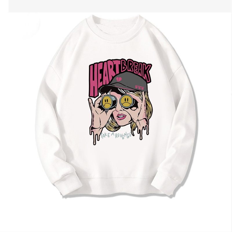 Cartoon Letter Sweter Wanita Korean Style Sweater Couple Oversize/atasan kaos wanita lengan panjang