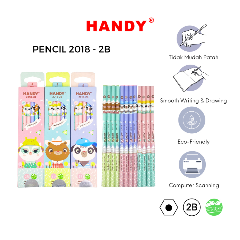 

HANDY Pensil Sketch 2B 2018 Isi 12 Pcs