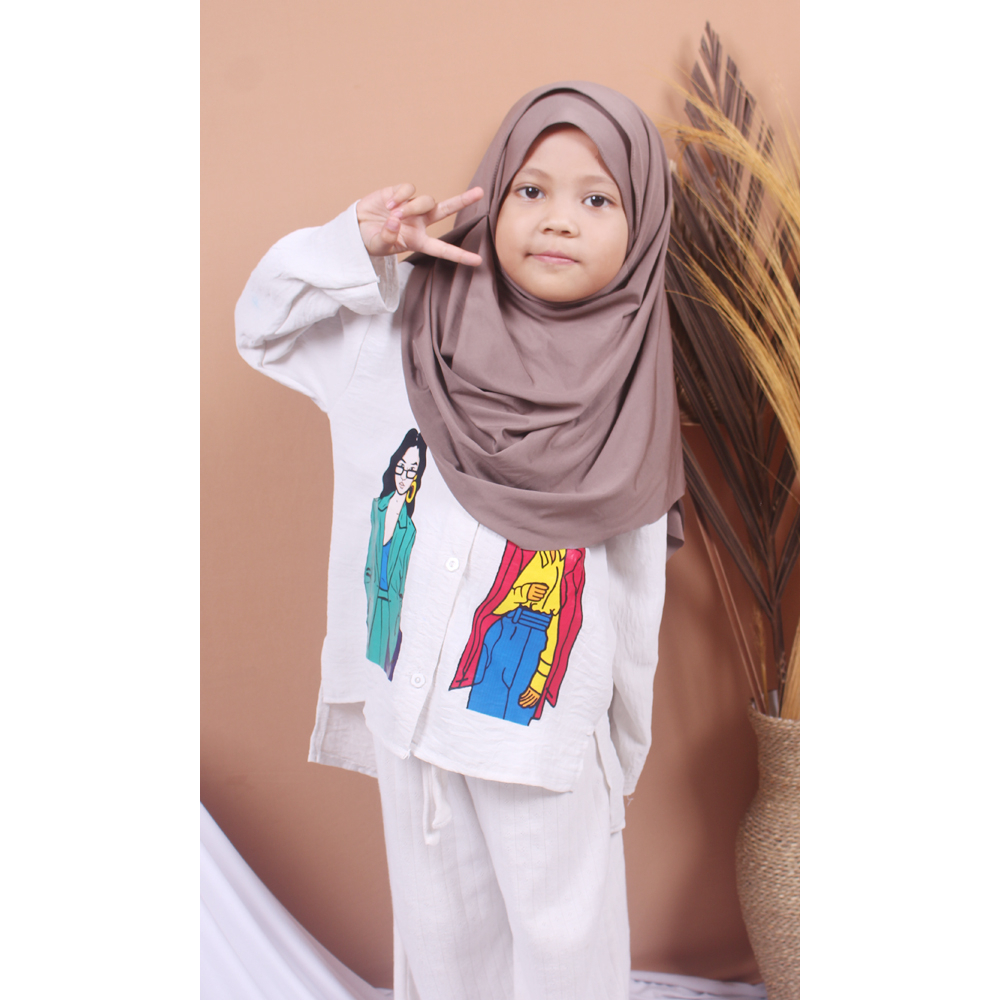 PASHMINA INSTAN ANAK (Dua Jahitan) / Jilbab Anak Pashmina Adem / Hijab Anak Terbaru Usia 5-7 Tahun BILLA