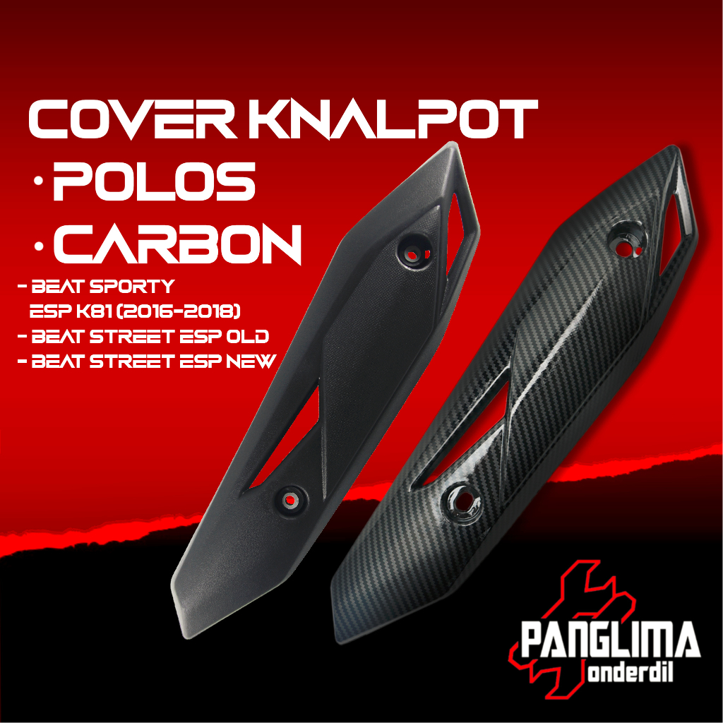 Pelindung Knalpot Beat Street/Beat Sporty eSP 2016-2019 K81 Hitam-Light-Karbon-Black Carbon Cover Tutup-Penutup-Tameng Kenalpot-Muffler-Exhaust F1-PGMFI-PGM FI New